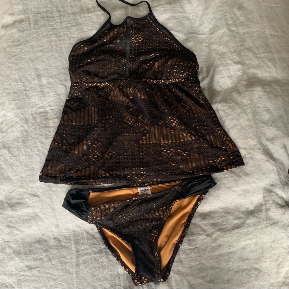 Black lace two piece